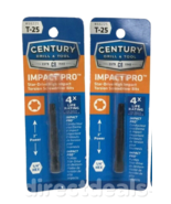Century Drill&amp;Tool #66225 T-25 Impact Pro Torsion Screwdriver Bits Pack ... - £11.67 GBP