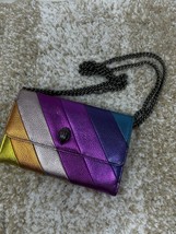 Kurt Geiger London Kensington Metallic Rainbow Leather Crossbody Wallet Bag - $1,835.37 MXN