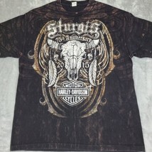 Harley Davidson Sturgis 75th Anniversary Men&#39;s 2XL T-Shirt 2015 Hill City SD - £14.20 GBP