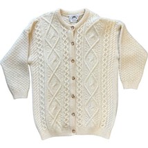 West Highland Woollens Made In Scotland Cable Knit Cardigan Sweater Size XL - £33.10 GBP