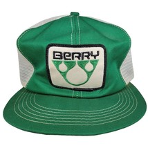 READ Vintage BERRY Green Denim Trucker Hat Patch Snapback Mesh USA K-BRAND - £5.87 GBP