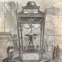 Gold Pen Showcase 1876 Worlds Fair Centennial Expo Victorian Woodcut DWAA3B - $69.99
