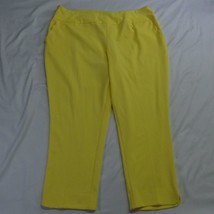 NEW Cato 22 / 24 Plus Yellow Pull On Slim Classic High Rise Stretch Dress Pants - £11.85 GBP