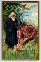 Memorial Decoration Day Postcard USA Flag Cannon Roses Flowers General Patriotic - £12.33 GBP