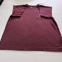 Carhartt K87 PRT Original Fit Crewneck Mens Burgundy Cotton T-Shirt Pocket Sz XL image 8