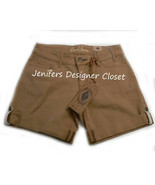 NWT EARL JEAN 12 31 designer tan denim shorts designer $110 khaki cuffed - £31.56 GBP