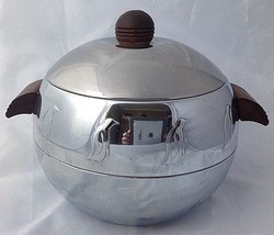 West Bend Penguin Hot Cold Server Ice Bucket Insulated Chrome Mid Century - $34.95