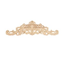 Long Wood Carved Appliques Onlays, 1-Pack Unpainted Decorative Corner Ca... - $29.44