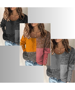 Fall/winter women&#39;s new sweater pullover round neck long sleeve contrast... - $32.99