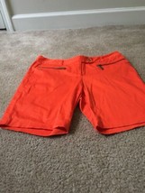 Michael Kors Women&#39;s Orange Bermuda Shorts Zip &amp; Pockets Size 6 - $40.74