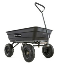 Garden Cart 600-lb. Poly Dump 10-Inch Tires Utility Wagon Gardening Wheelbarrow - £231.97 GBP