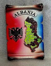 NEW ALBANIA GUM ALABASTER PLATE-PAPYRUS DECORATIVE PLATE-ALBANIA SOUVENI... - $34.65