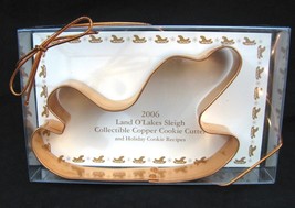 New Copper Sleigh Holiday Christmas Cookie Cutter + Recipe 2006 Land O Lakes - £10.27 GBP