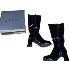 Ellie Shoes | 3&quot; GOGO Boots | Women&#39;s Black shiny boots | Size 9 - £15.97 GBP