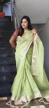 Exquisite Cross tissue by cotton saree With bp Light weight saree and li... - $272.38 CAD