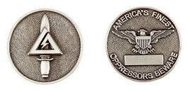 Army Delta Force Oppressors Beware America&#39;s Finest Silver Challenge Coin - £27.96 GBP