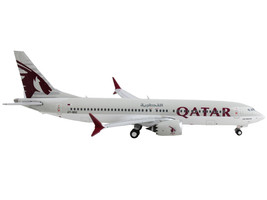Boeing 737 MAX 8 Commercial Aircraft Qatar Airways Gray w Tail Graphics 1/400 Di - £44.48 GBP