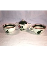 Stangl Thistle 2 Cups And Sugar Bowl With Lid Mint - $11.99