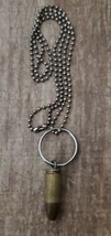 Brass Bullet Neclace Keychain 24&quot; Chain - £6.33 GBP