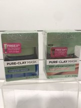 L'Oreal Pure-Clay Masks Exfoliate & Refine Pores, Clear & Comfort 3 Pure Clays - $17.82