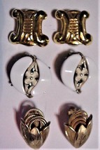 Vtg 3 Pr Carlisle &amp; Other Clip On Earrings 1980&#39;s - £73.34 GBP