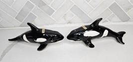 Vintage Kelvin&#39;s Treasure&#39;s Orca Killer Whale Salt &amp; Pepper Shakers ~ Sea World - £23.64 GBP