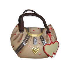 Handbag Money Bank Tan Top Slot Purse  Leather Look Women Fashion 6.8" long