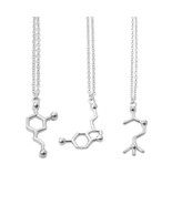 MOLECULE NECKLACE 1&quot; Biochemistry Charm Science Serotonin Dopamine Acety... - £6.31 GBP