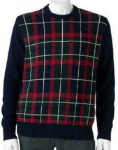 Mens Sweater Dockers Black Red Plaid Crewneck Long Sleeve $64 New-size XL - £23.25 GBP