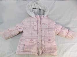 Bon Bebe Baby Girl size 24M Pink &amp; White coat hoodie used/ pre-owned 110293 - £9.16 GBP