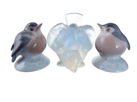 c1960 French Sabino/ Danish Royal Copenhagen Porcelain Bird Figures - $133.65
