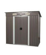 Outdoor Metal Storage Shed 6x4 Grey | Sliding Doors, Robust - €224,18 EUR