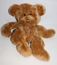 Kellytoy Teddy Bear Golden Honey Brown Chenille Plush Hook Loop Closure Zip Back - £26.61 GBP