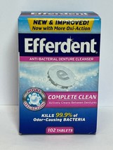 Efferdent Anti-Bacterial Denture Cleanser (102 Tablets)  Kills 99.9% Of ... - $9.50