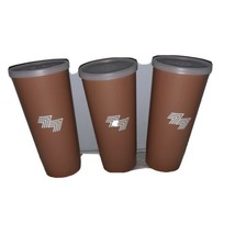 Vintage Tupperware Tumblers Cups 16 oz 6.5&quot; inches 1348-2 Set of 3 Brown - £14.34 GBP