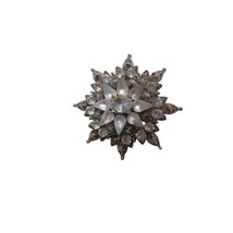 Vintage Silver Rhinestone Brooch Pin Estate Find Fashion Jewelry - $224.62 MXN