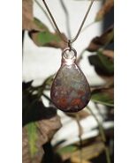 Col en agate mexicaine / Agate dentelle folle / Cuivre électroformé - $32.01