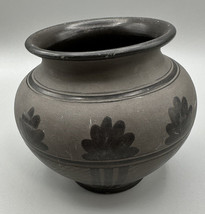 Vase Kovats Hungary Pottery Squat Bowl Handmade Anette Williams  Emb. Leaves - £35.14 GBP