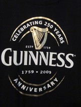 Nwot - Guinness 250TH Anniversary Logo Black Adult Size L Short Sleeve Tee - £7.91 GBP