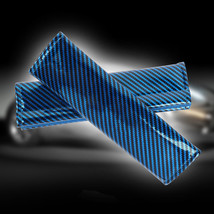 2Pcs Blue Carbon Fiber Look Car Seat Belt Covers Shoulder Pad Universal Fit - $11.88