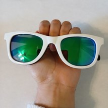 Fashion Women&#39;s Sunglasses White Frame Blue/Green Mirror Lenses Retro - £15.80 GBP