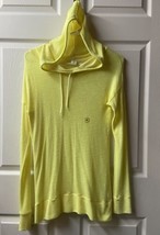 Aeropostale Womens Size Medium Hooded Knit Sweater Neon Yellow - £7.43 GBP