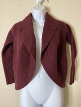 Talbots Womens Size M Maroon Pure Marino Wool Open Front Cardigan  - £8.79 GBP