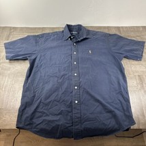 Vtg Ralph Lauren Shirt Mens Blue Medium Sleeve Baggy Fit Short Sleeve 90s Blake - £9.65 GBP