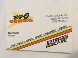 Big O Tires Extra Care Vintage Business Card Tucson Arizona BC2 - £3.15 GBP