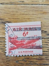 US Stamp US Air Mail 6c Used C39 Bar Circle Cancel - £0.73 GBP