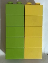 Lego Duplo 2x2 Lot Of 10 Pieces Parts Yellow Green - £5.33 GBP