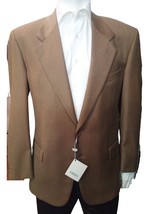 Men&#39;s Jacket Pure Wool Trendy Check Hazelnut Drop 8 Sport Autumn Slim Line - £120.21 GBP