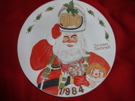 Astronaut Santa Claus Decorative Plate Norman Rockwell - £9.38 GBP