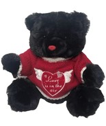 Dan Dee Love Is In The Air Black Plush Stuffed Valentine Bear With Red S... - $14.84